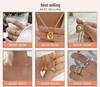 Peach Heart Zircon Pendant Necklace, Gold-Plated Titanium Steel, Sweet and Versatile Everyday Clavicle Chain