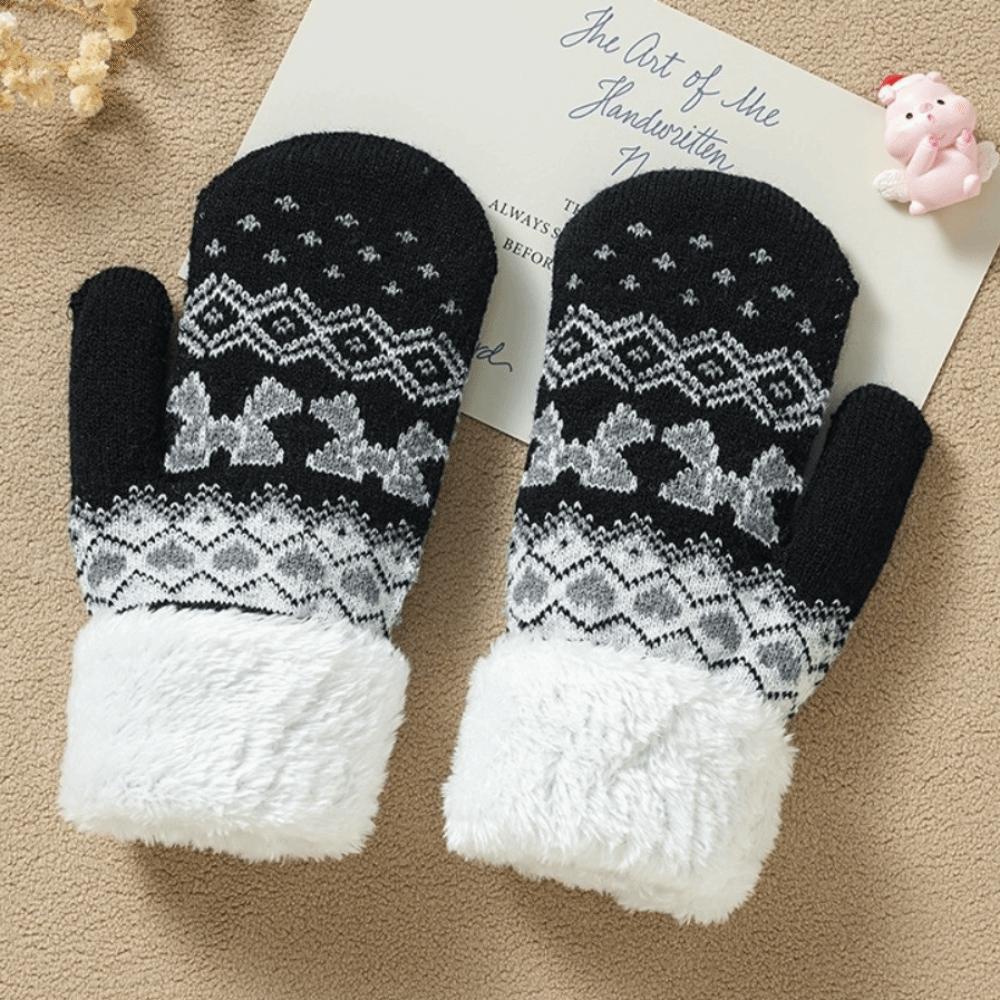 Fleece Lined Children's Mittens Double Layer Kids Warm Gloves New Winter Mittens  Winter Wear