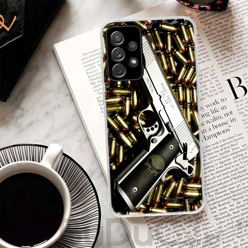 

Gun Bullets AK47 Handgun Cover For Samsung Galaxy A52 A42 A32 A22 A12 A50 A51 Phone Case A70 A71 A40 A41 A30S A31 A20E A21S A10S Samsung A10(A10E)