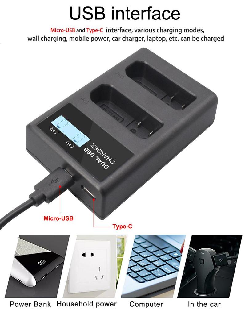 EN-EL14 EN EL14 EN-EL14a Battery +LCD Dual Charger for Nikon P7800 P7100 D3400 D5500 D5300 D5200 D3200 D3300 MH-24 D5600 D8000
