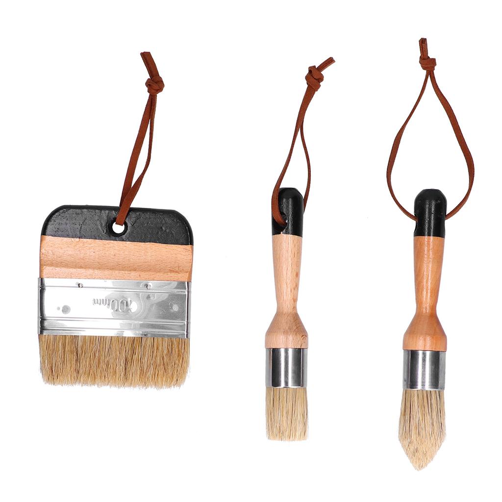 Cheap 3PCS Painting Waxing Paint Brushes Scrubbing and Round Paint