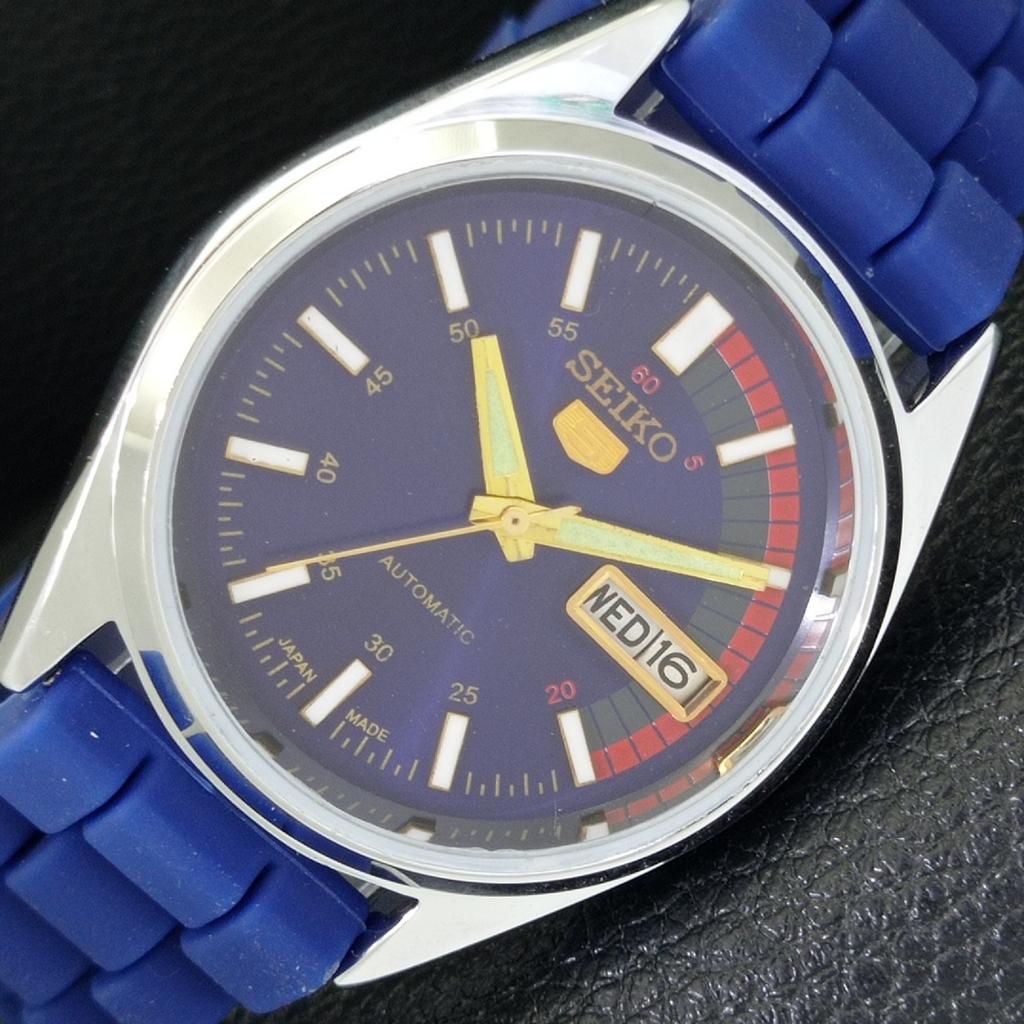 

VINTAGE REFURBISHED SEIKO 5 AUTOMATIC 6309A JAPAN MENS BLUE DIAL WATCH a701731-5 R206c-a701731