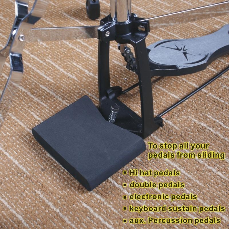 2 Stück Doppel-Kick-Pedalblock Rutschfester Trommelblock Vollständige Rutschverhinderung Trommelpedal-Ankersystem Trommelzubehör