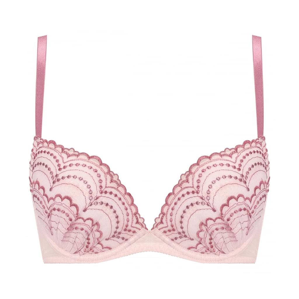 AMOSTYLE BY Triumph Entry Collection Bra Panty Set M019 C65M Push-Up & (Romantic Trim) Women's (Pink)