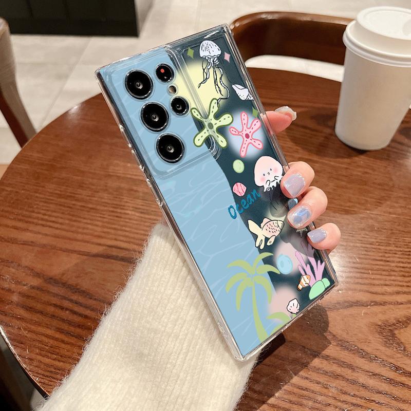 Blauwal-Muster Hülle Für Samsung Galaxy S26 S25 S24 Ultra S23 S25 FE A57 A17 A37 A16 A56 A55 A15 A35 A36 Weiche TPU Handyhülle