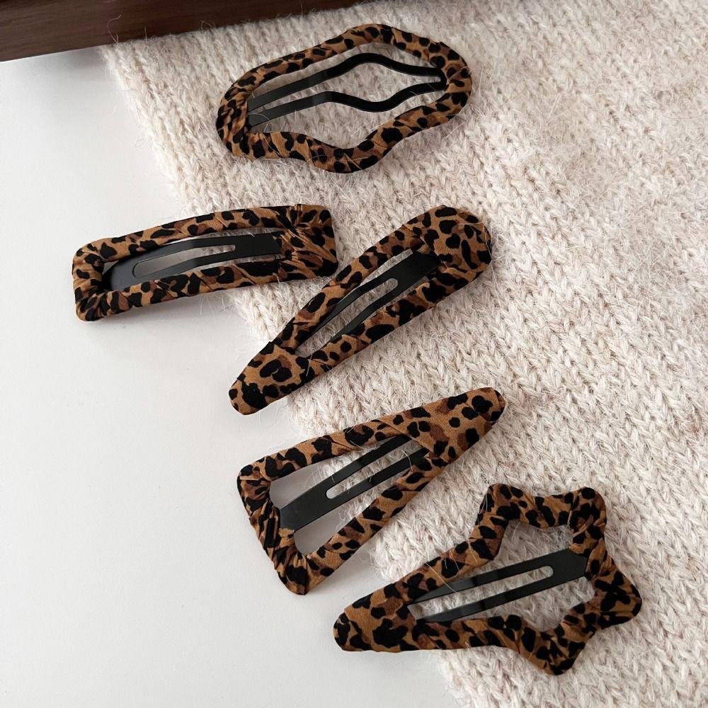 Water Drop Hair Clip Leopard Print Barrette Vintage Hairpin  Headwear