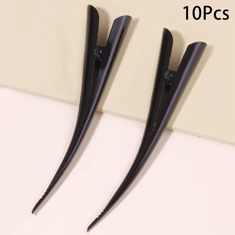 5/10Pcs Long Metal Hair Clips Horn Clip Hair Clamps Hair Accessories Duck Teeth Hairdressing Salon Tip Clip