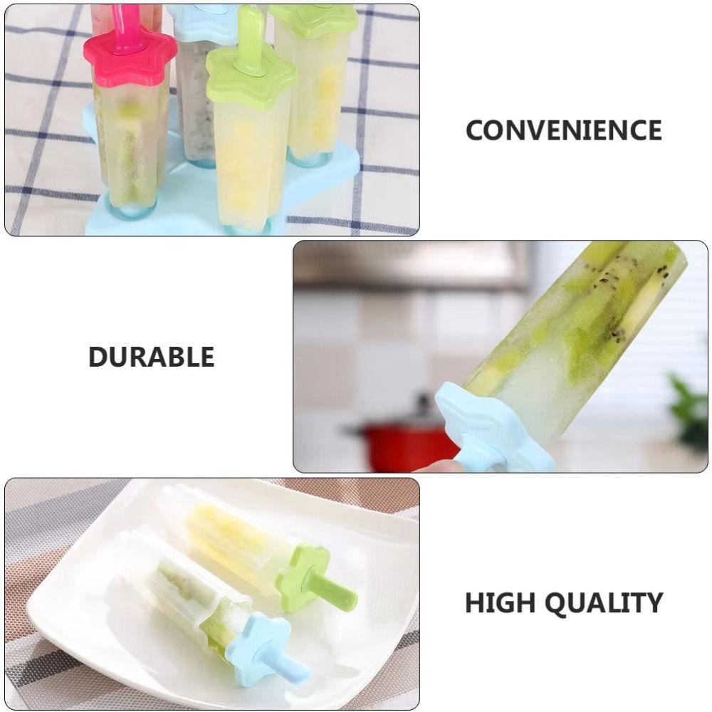 Reusable Ice Cream Molds Food Grade Plastic Homemade DIY Ice Cream Tools Easy To Fall Off Popsicle Mould Home Kitchen