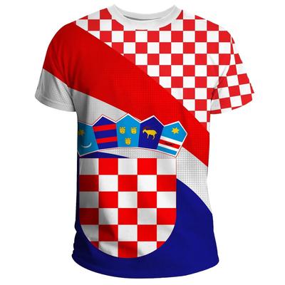Croatian Flag Football Print 3D Summer Men Women Sports Fashion Quick Drying Casual Children Round Neck Short Sleeve T-shirt Top