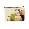 Whimsical Cartoon Cats Tote Bag Makeup Pouch Practical Combination Shopping Storage Bag Floral Art Handbag Travel Camping