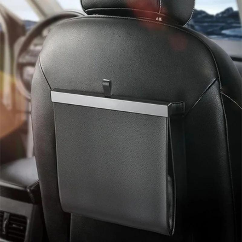 

Car Supplies: Car Mounted Foldable Large Capacity Garbage Bin, Car Rear Seat Hanging Garbage Bag Waterproof Storage коричневый