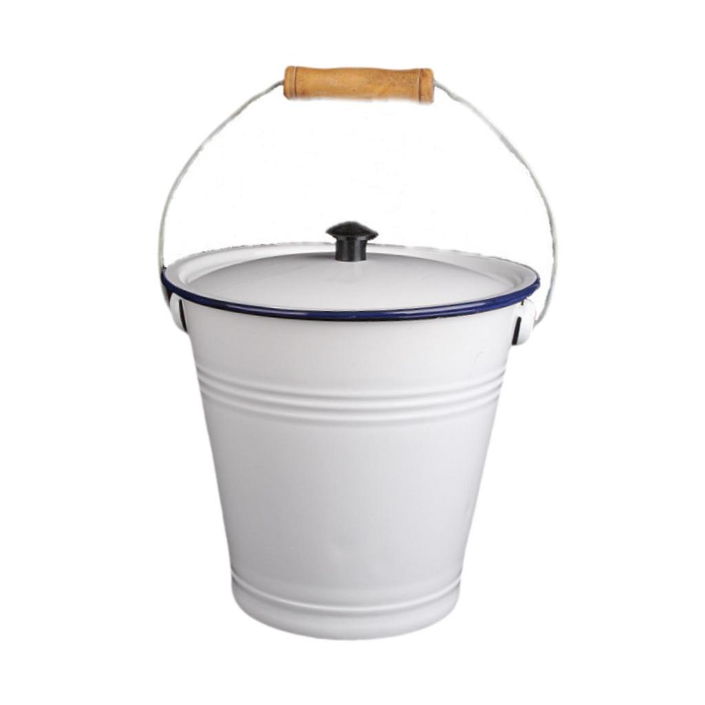 Enamel Bucket Ice with Lid Rustic Rice Container Liquid Storage Cans for Bridal