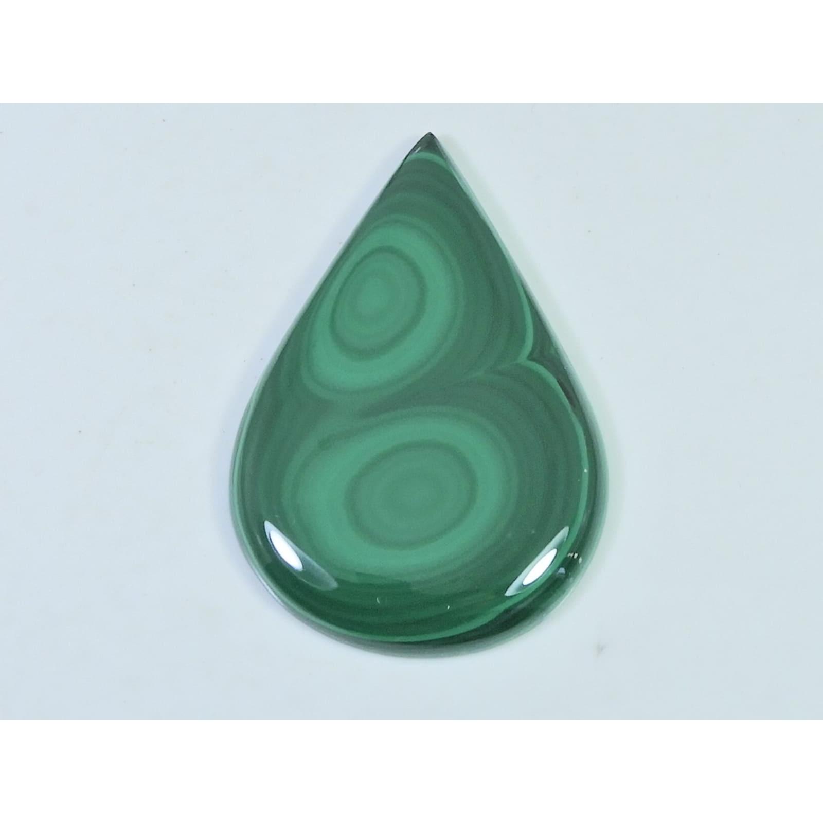 

110Cts. Natural Green Malachite Pear Shape Cabochon Loose Gemstone 35X54X5MM D-328