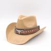 Men's and Women's Classic Outdoor Sunshade Straw Hats Are Popular, American Peach Heart Hardtop Western Cowboy Straw Hats