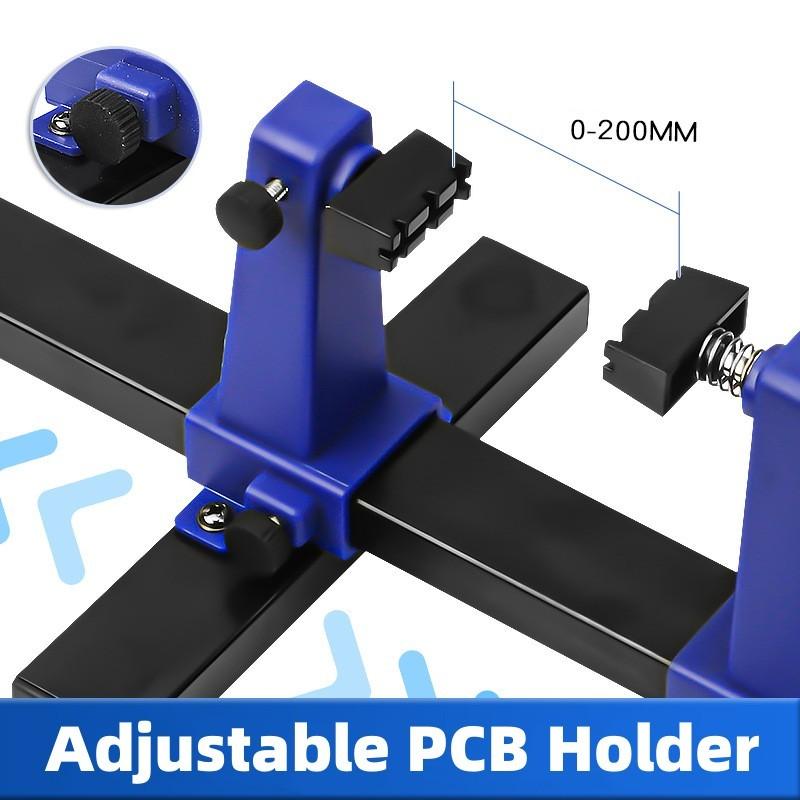 Combination Toolbox with Adjustable PCB Holder 360° Rotation Soldering Jig for Printed Circuit Board Repair and Assembly