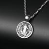 Santo St em aço inoxidável. Colar Benedict Medalha de San Benito Colar Masculino Mulheres Espiritual Virgem Maria Pingente Colar Para Homens