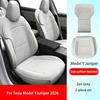 Four Seasons Universal PU Ventilated Seat Cushions For Tesla Model Y YL Juniper 2025+, Split Single Seats & Rear Back Row Set