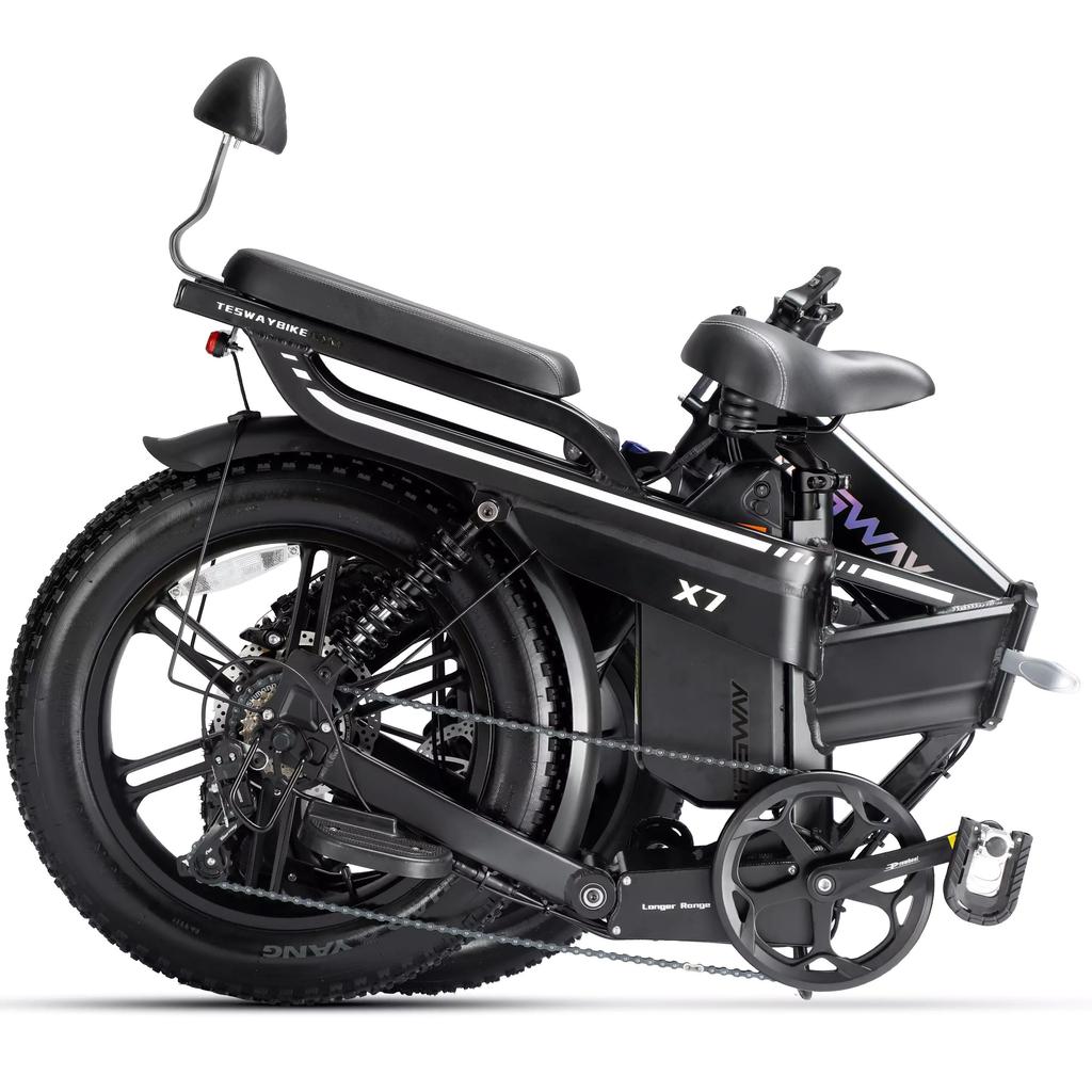 TESWAY X7 Składany Rower Elektryczny dla Dorosłych Bateria 48V30Ah Silnik 750W Ebike Wygodny Miejski 20 Calowe Szerokie Opony Rower Elektryczny
