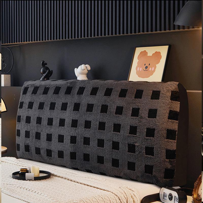 Plaid Thickened Bedside Headboard Cover