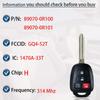 Key Fob Keyless Entry Fits For 2013-2018 Toyota RAV4 / 2014- Highlander / 2018- Sequoia Remote Control Key Replacement 4 Button GQ4-52T 89070-0R100
