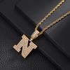26 English Letters Pendant Necklace Copper Inlaid Zircon Versatile Jewelry Necklace