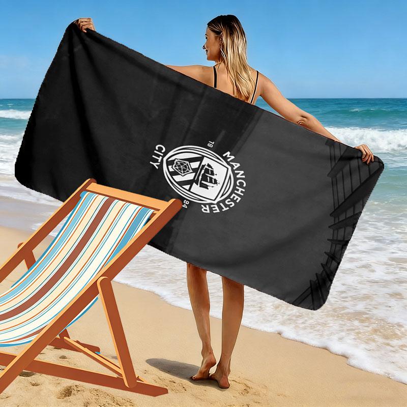 Wild MCFC Victory Print Beach Towel, Large Soft Quick Dry Towel for Beach Camping Swimming