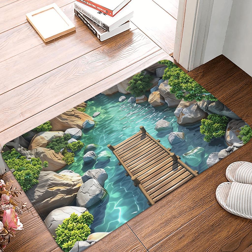 Shark Attack 3D Visual Design Front Door Mat Anti-Slip Outdoor Waterproof  Doormat Kitchen Balcony Entrance Rug Carpet