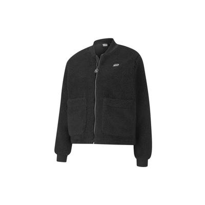 Sherpa Fleece Warm Casual Sports Jacket Women Jacket Black 599146-01