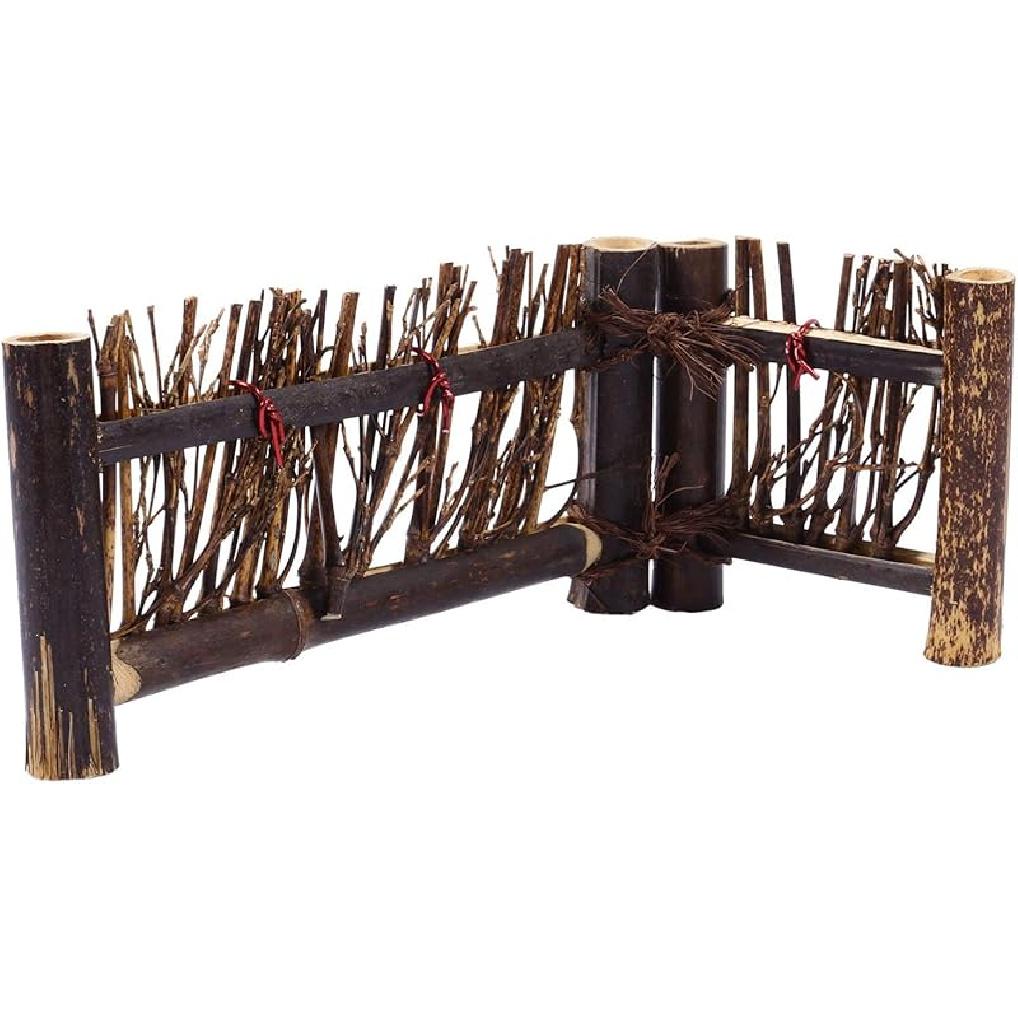 

Kisangel Деревянный заборчик-бордюр в японском стиле, маленький декоративный миниатюрный бордюрный заборный щит, украшение 24x6 см Style 1