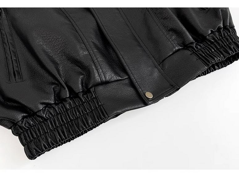 Men's American Retro Faux Leather Motorcycle Jacket - Soft, Short, High-End Feel, Pilot Style for Spring/Autumn