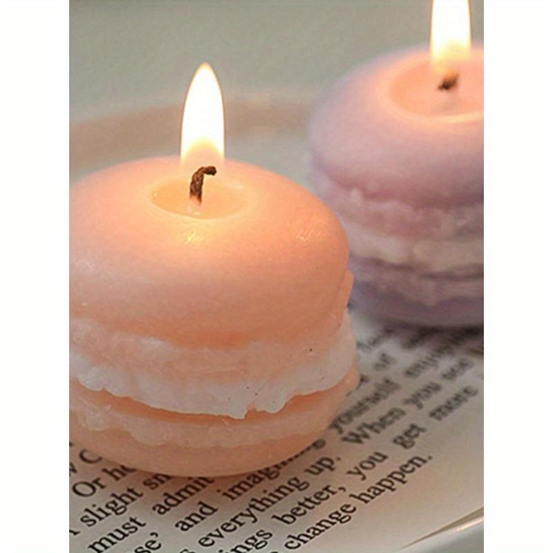 1pc French Style Macaron Cake Shaped Candle Mold, Pink, Delicate Details, Ideal for Handmade Candle Making, Perfect for Birthdays