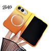 Scratch Resistant Lens Guard Case Magnetic for iPhone, Gradient Skin-like Protective Cover with Built-in Ring Phone Foldable Phones And Hinge