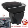 For Vw Tcross Armrest Box For Volkswagen T-CROSS Car Armrest Interior Center Storage Box USB Charging Car Accessories
