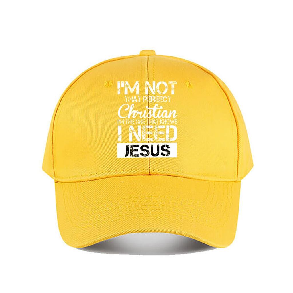 Need Jesus Distressed Typography Christian Faith Graphic Baseball Cap Fashion Unisex Sunhat Womens Outdoor Sports