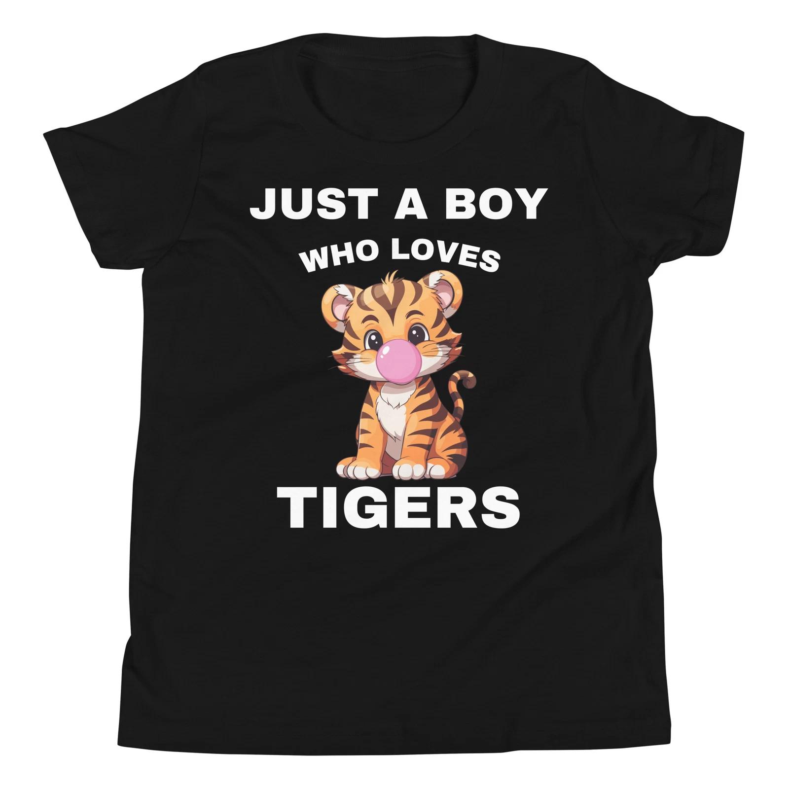 

Just A Boy Who Loves Tigers Baby Tiger Blowing a Bubble Youth T-Shirt 150