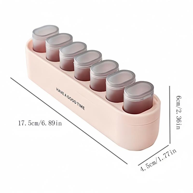 

1/2pcs Plastic 7-Day Weekly Medicine Box, Large Capacity Pill Separator Reminder, Mini Medicine Packaging Box