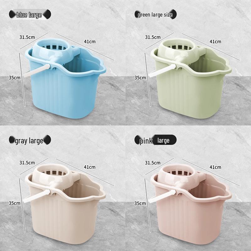 

Прямоугольное ведро на колесах с ручкой - Большая вместимость, Утолщенная конструкция для легкой очистки и обезвоживания Green