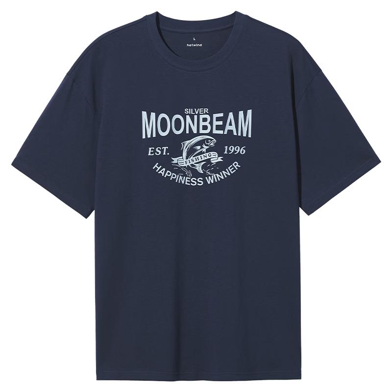Hotwind Men s Ocean Letter Print Short T-Shirt S