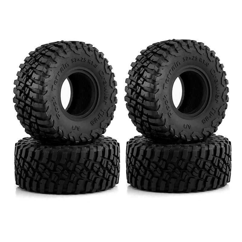 1.0 Tires Claw Mud Terrain Tires for TRX4M AX24 Axial SCX24 FCX24 1/18 1/24 RC Crawler Car