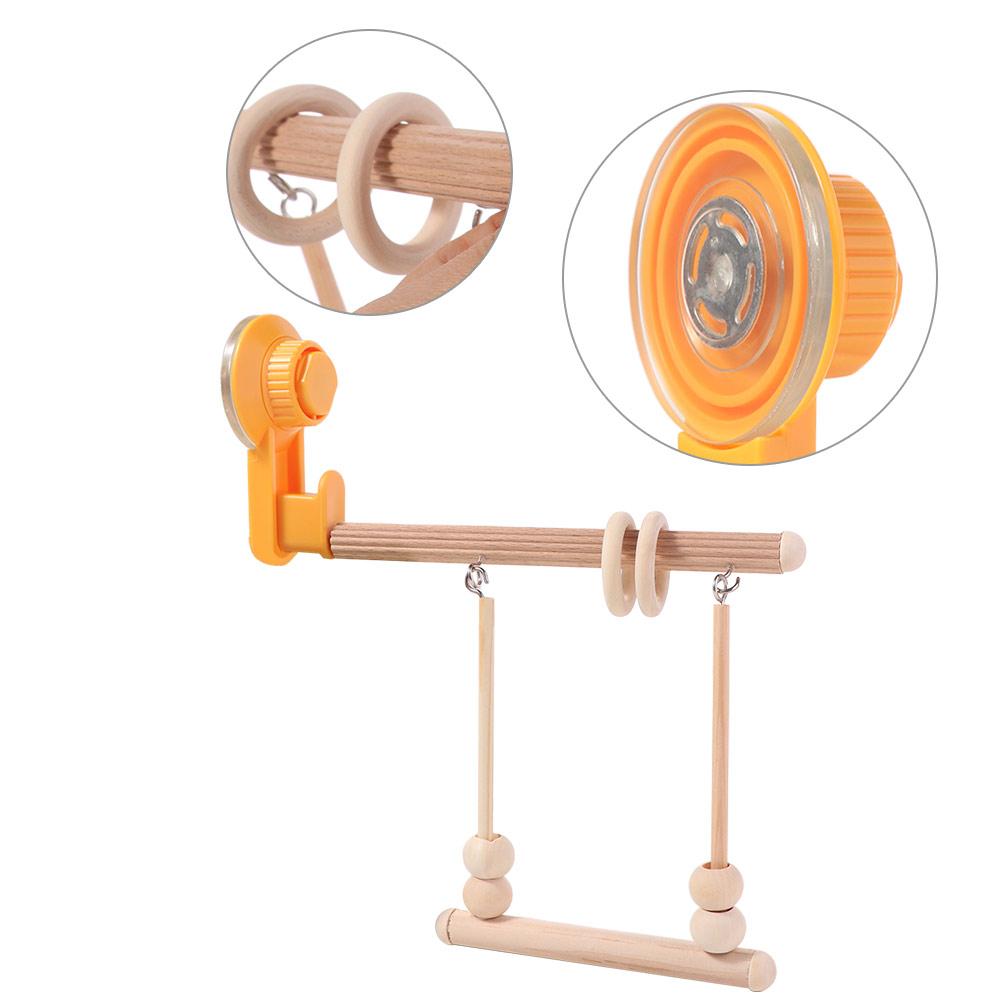 Wooden Parrot Stand Suction Cup Parrot Training Rack Grinding Perch Bird Perch  Office