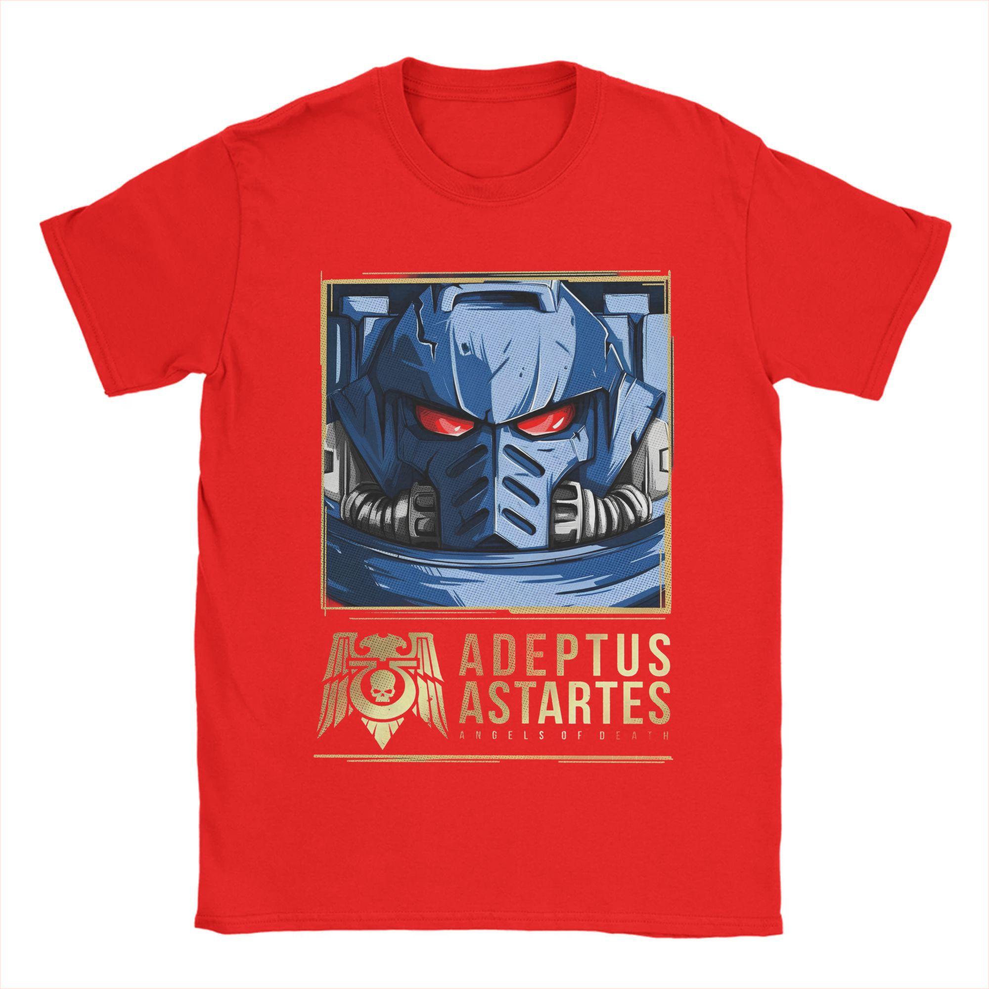 

Друкована футболка Adeptus Astartes для чоловіків жінок W-Warhammered Ігрові бавовняні футболки з коротким рукавом L червоний