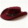 Western Cowboy Hat Tibetan Dance Top Hat Men's and Women's Upturned Edge Hat National Stage Party Jazz Hat