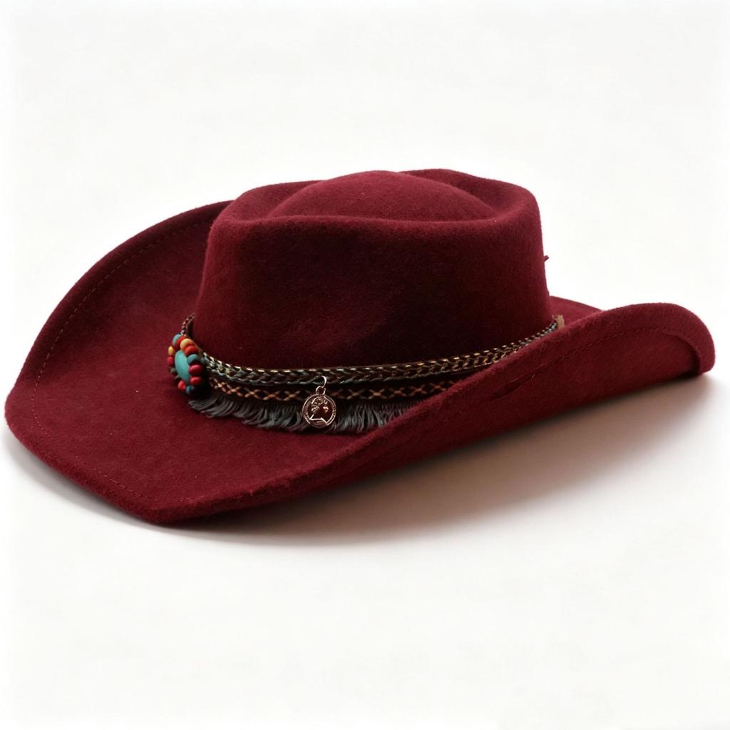 Western Cowboy Hat Tibetan Dance Top Hat Men's and Women's Upturned Edge Hat National Stage Party Jazz Hat