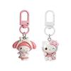 [Joyfuluxe] Cute Character Keychain Set of 2 Bag Charm Mini Figure Resin Lightweight Portable Key Ring Stylish Present Gift for Children Adults