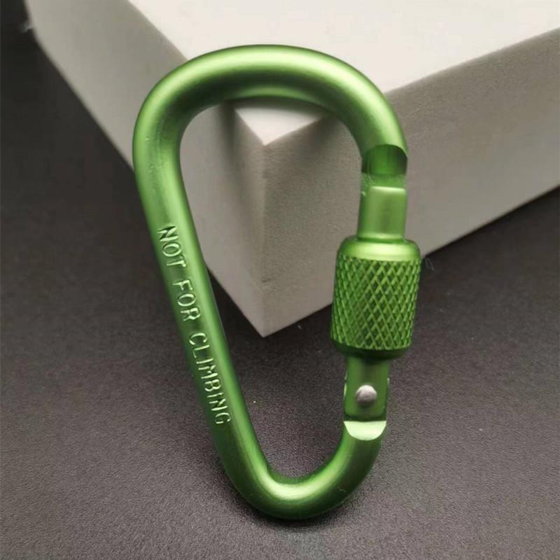 Outdoor Aluminium D-Form Verschlusskarabiner Schlüsselanhänger Rucksackclip Seilhaken für Camping Wanderausrüstung Zubehör