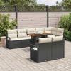 Garden Sofa Set with Cushions 9 pcs Black and Cream