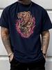 Unisex Summer Cotton Short Sleeve T Shirt Fierce Grizzly Bear Rip Hole Print Crew Neck Casual Wild Animal Street Fashion Male Tee