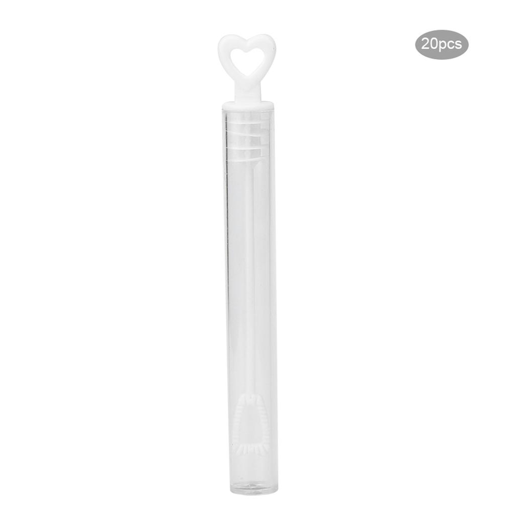 20stk Bubble Wands Tube Tom Bubble Såpeflaske Bryllupsfestdekorasjon Barn LekeHjerte Hvit
