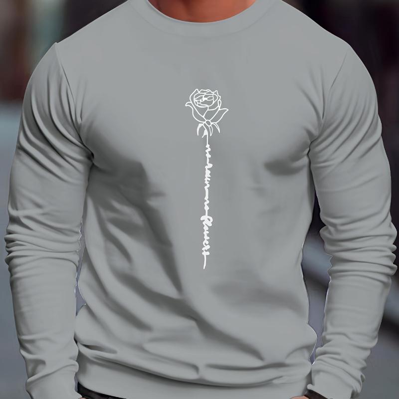 

Флисовый свитшот с круглым вырезом, Теплый мягкий топ с длинным рукавом, Модный однотонный для мужчин XXL чёрный