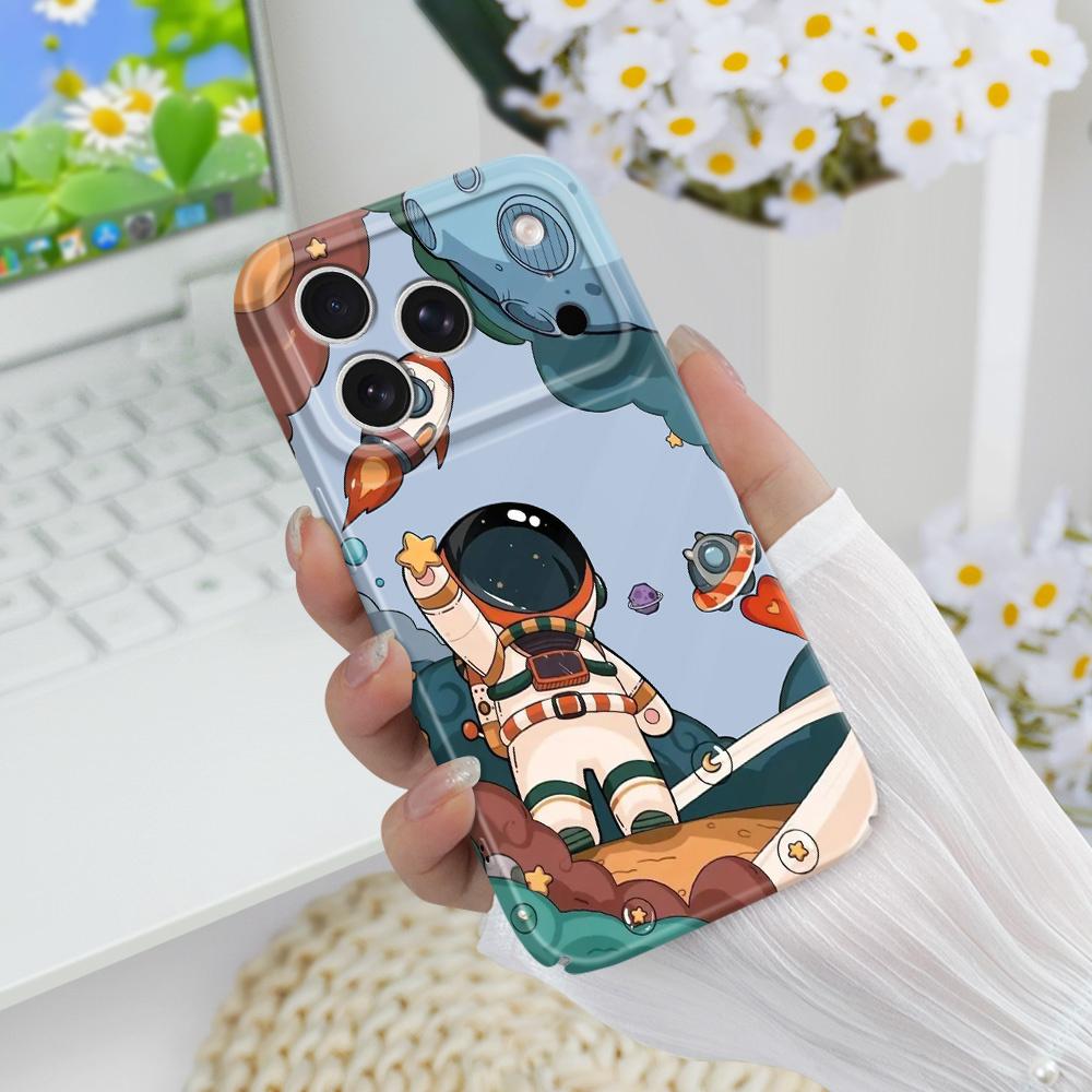 Flying Astronaut Phone Case For iPhone 17 Air 16 16E 15 14 Plus Pro Max Film Hard Cover